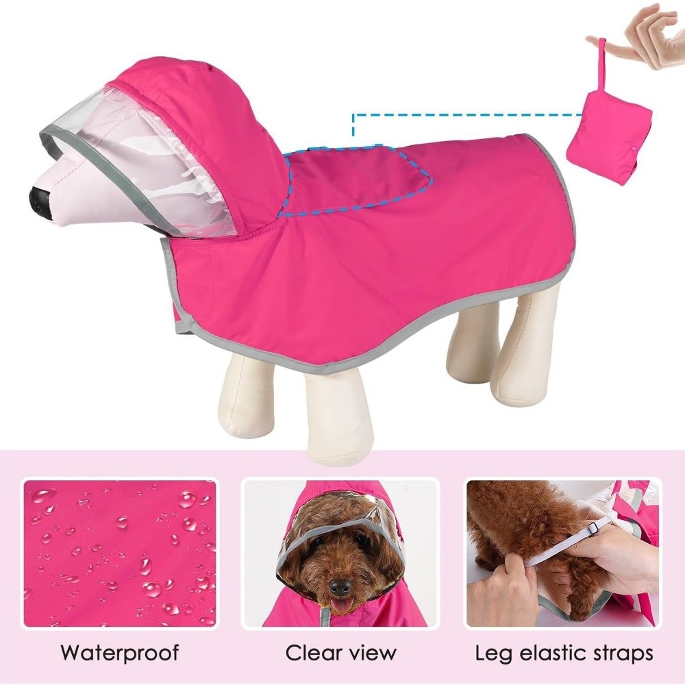 Jas Hujan Anjing Berkerudung T - Dog Raincoat ulasan dan harga