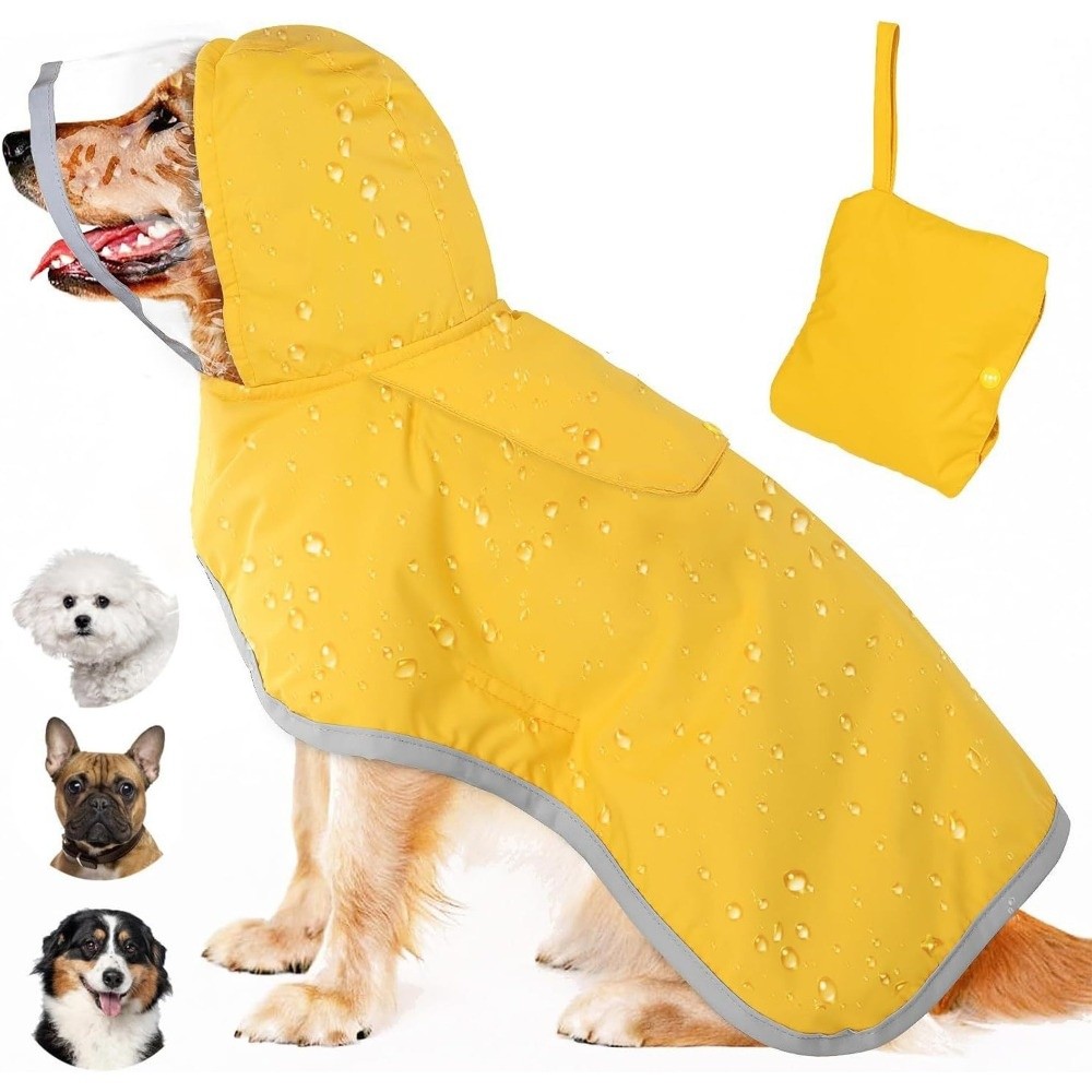 Jas Hujan Anjing Berkerudung T - Dog Raincoat ulasan dan harga